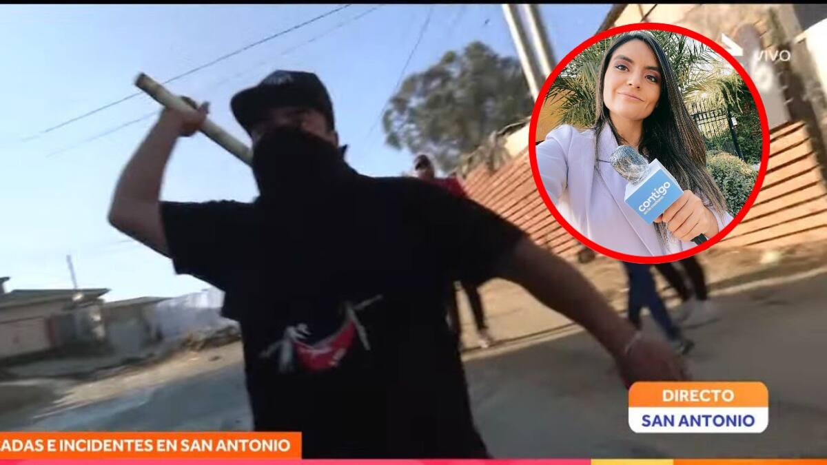 “¡Cuidado, Dani!”: Periodista de Chilevisión es increpada con palos y piedras en plena transmisión en vivo