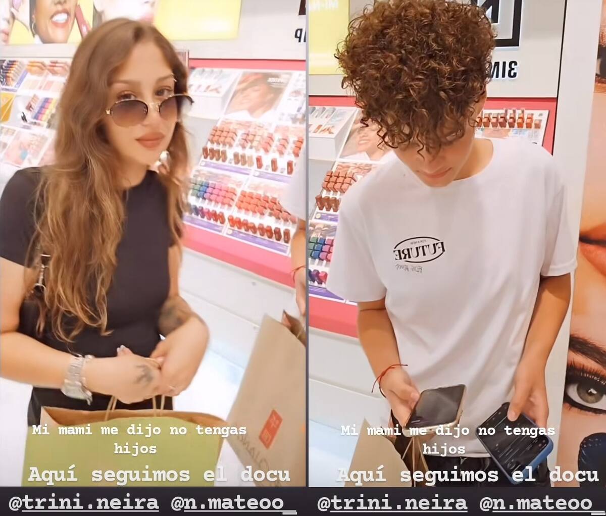 Trinidad y Mateo em conflicto por sus redes sociales. Créditos: Instagram