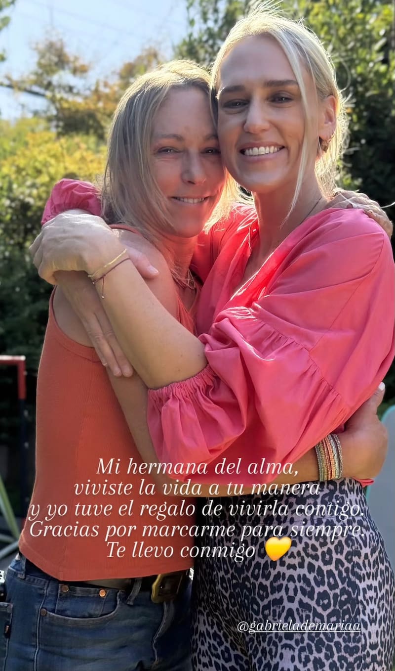 La cocinera despidió a su hermana en Instagram.