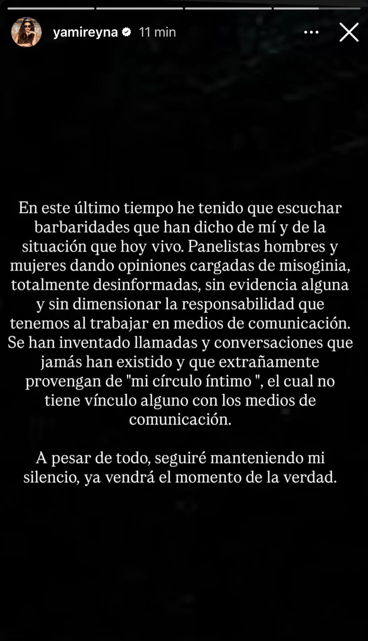 No dijo nombres, pero el mensaje viene justo luego de la crítica de Pancha Merito. Foto: Captura