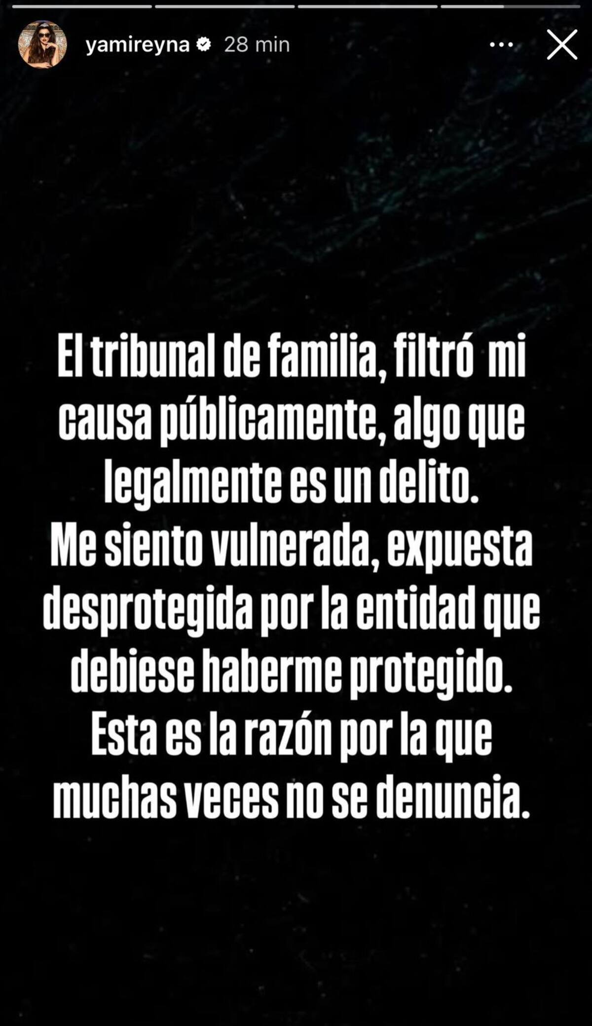 A través de su Instagram.
Foto: Instagram @yamireyna