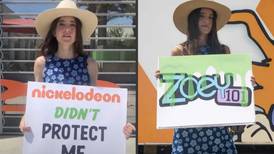 Alexa Nikolas, ex estrella de "Zoey 101", protesta en la sede de Nickelodeon por abuso infantil